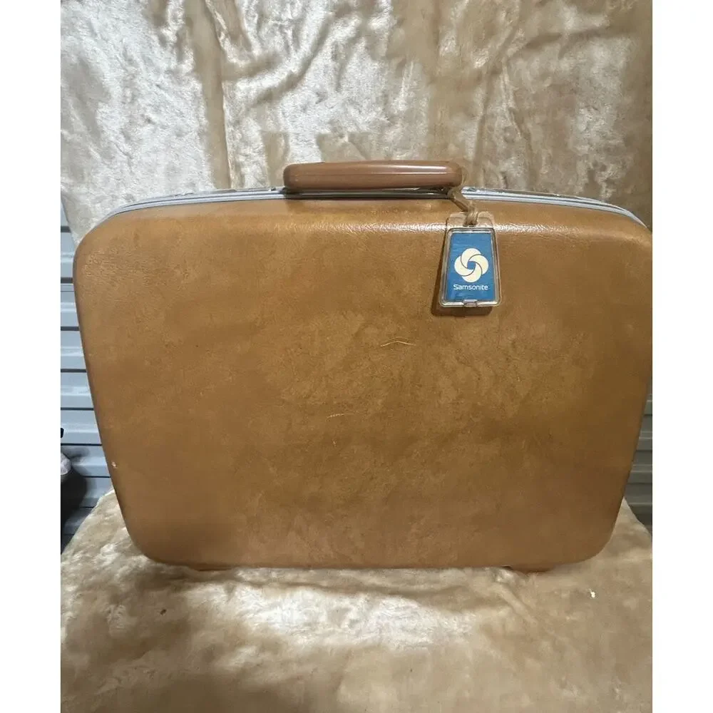 Vintage Samsonite Hard Shell Luggage Profile Spicewood Suitcase orig box no key